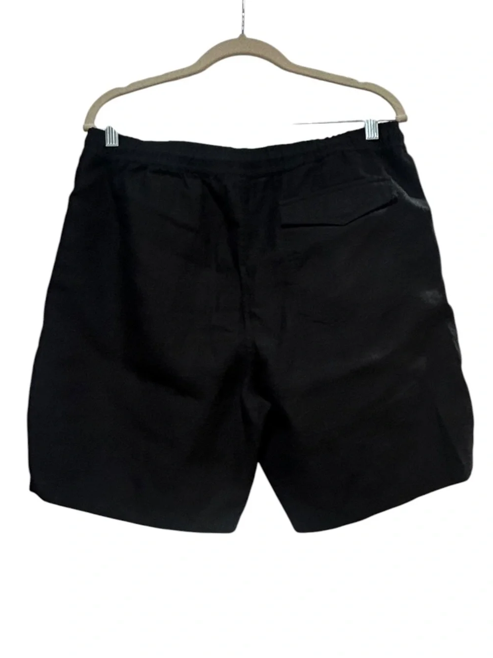 NWT Men's ONIA Linen Trunk Shorts Water Resistant in Black Size L NEW with Tag